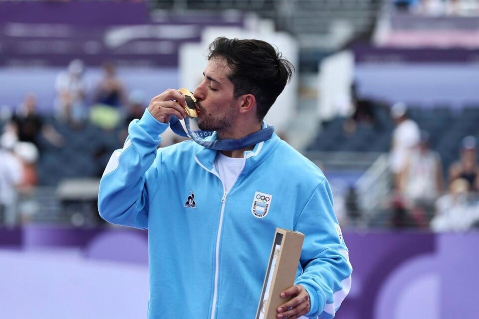 Maligno Torres, oro en BMX freestyle para la Argentina.. Imagen: NA